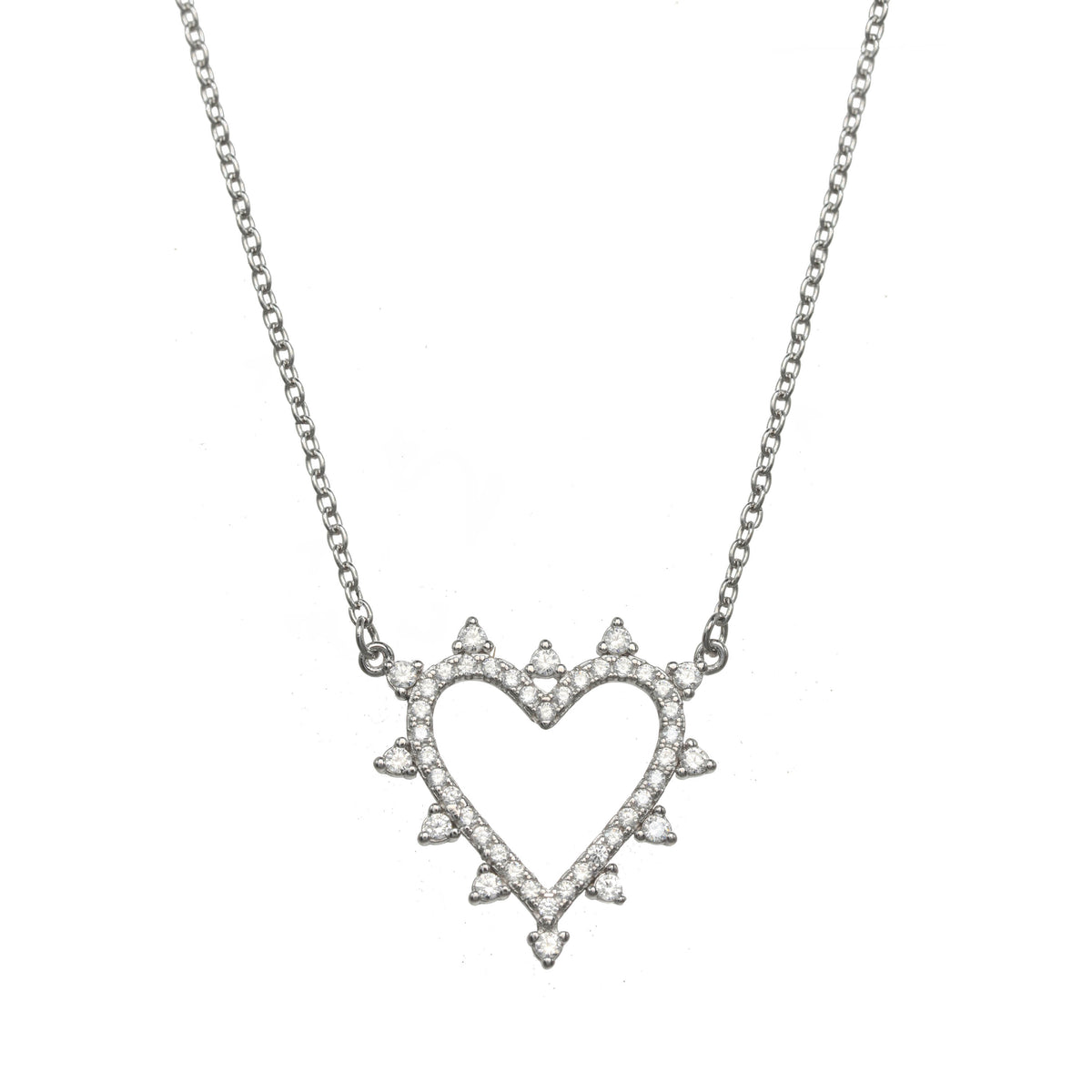 The open heart diamond pendant necklace fauxreal